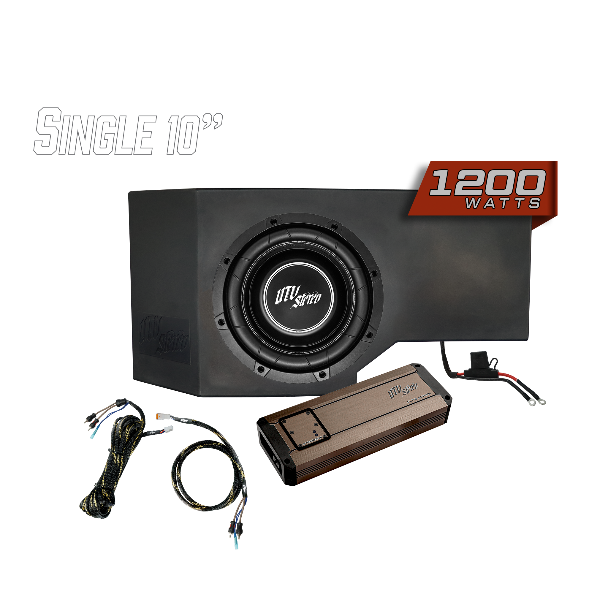 Can-Am® Defender HD10 1200W Single Side 10" Subwoofer Kit  | UTVS-DEF-SUB-1200