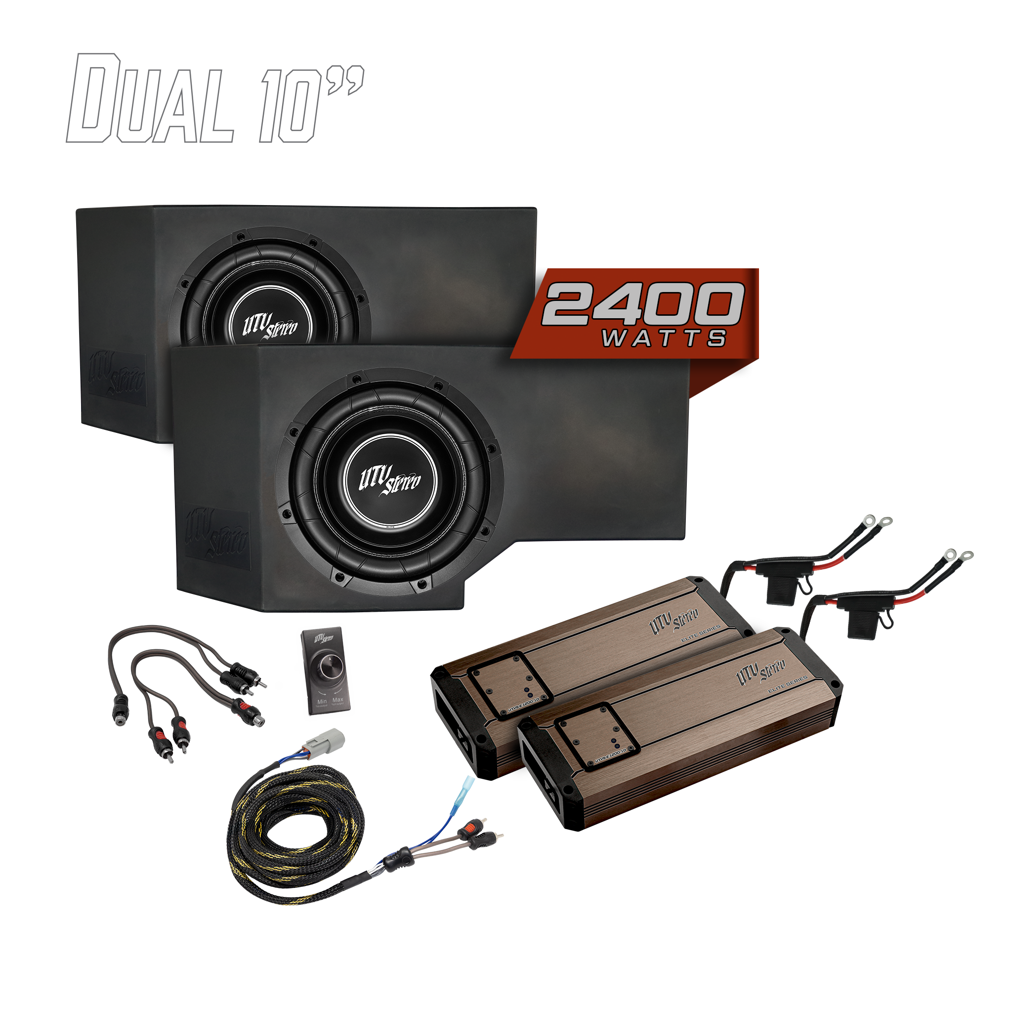 Can-Am® Defender HD11 2400W Dual 10" Subwoofer Kit | UTVS-DEF2-2400-2-GO