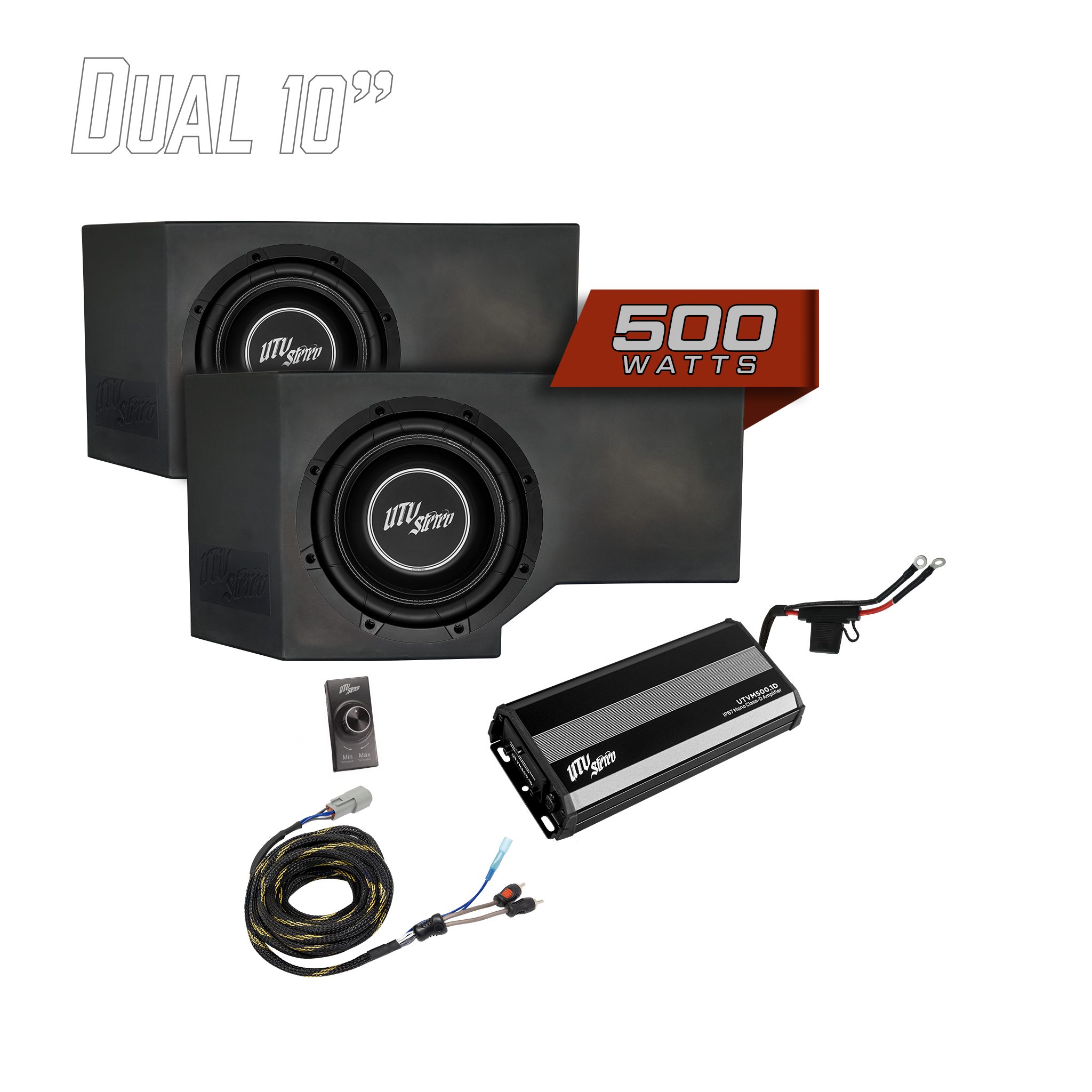 Can-Am® Defender HD11 500W Dual 10" Subwoofer Kit | UTVS-DEF2-500-2-GO