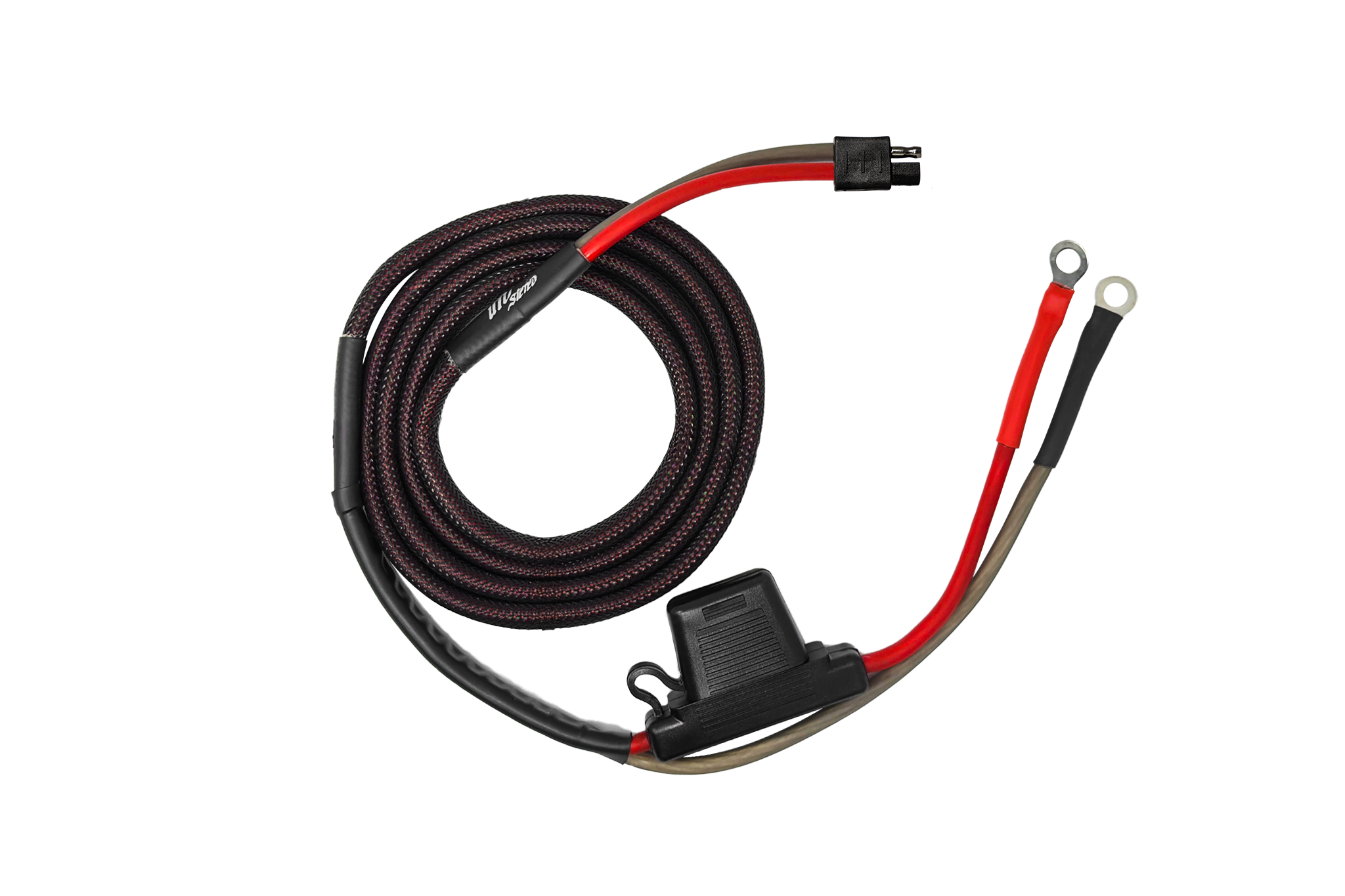 86" Power Harness for Amplifier Installation w/ Signature Series Plug - 80Amp Fused | UTVS-HRN-AMP-PWR-86-S