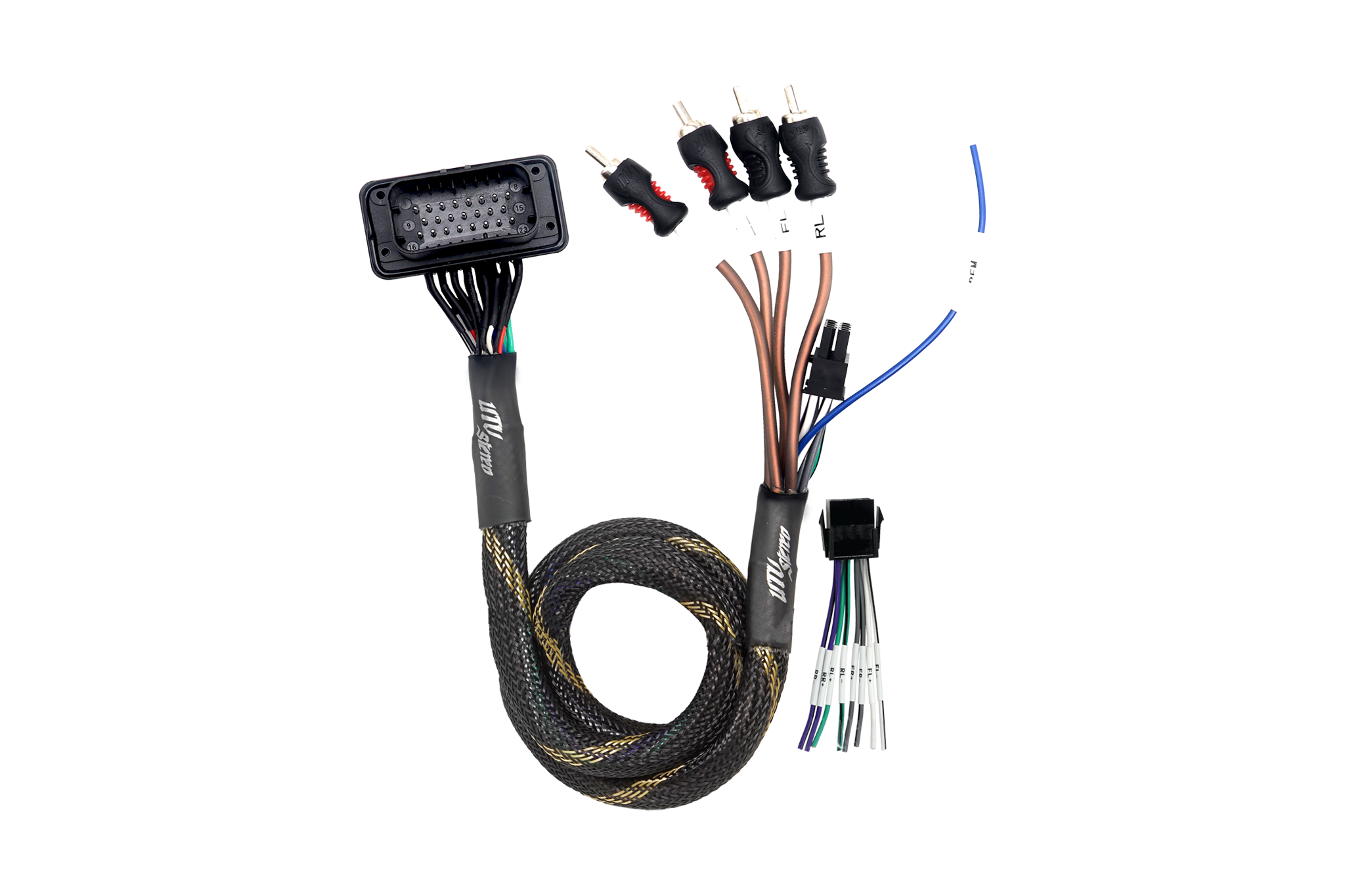 '20-'26 RZR® Pro Series Ride Command Front & Rear RCA Output + Speaker Wire & Remote | UTVS-PRO-RC-RCA-OUT